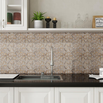 Peel and Stick Backsplash Tile, 10 Sheets Waterproof PVC Wall Tiles for Kitchen Bathroom, Thick Self Adhesive Stick on Backsplash, Covers 9.67 Sq.Ft