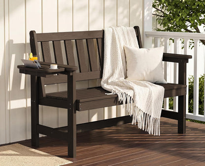 SERWALL HDPE Outdoor Storage Bench, Deck Box with Waterproof Storage Bags | All-Weather Benches | 57 Gallon Dual-Use Seat | Organizer Deck Boxes for Patio, Garden Tools & Pool | Dark Black