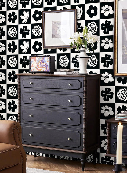 Dimoon 17.3" X 78.7" Peel and Stick Wallpaper Floral Contact Paper Boho Beige White Renter Friendly Natural Wall Paper Waterproof Removable Self Adhesive Wallpaper for Bedroom Livingroom Vinyl Roll