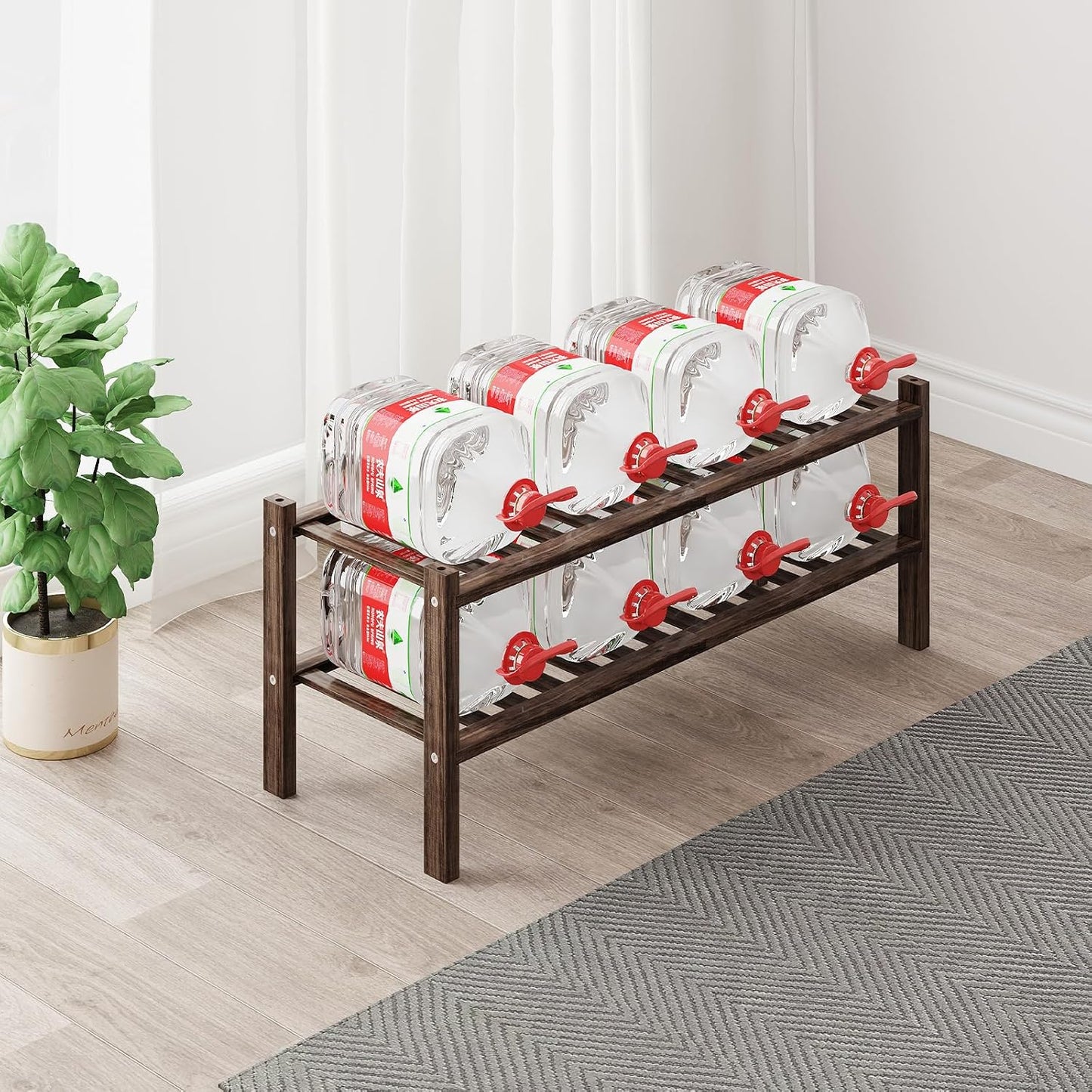 Bamboo Shoe Rack Organizer for Closet and Entryway - Space-Saving Narrow Shoe Stand - Versatile Shoe Holder for Door or Closet Shelf, Garage Bedroom can Freely Stack DIY Small Shoe Racks 3 Tier