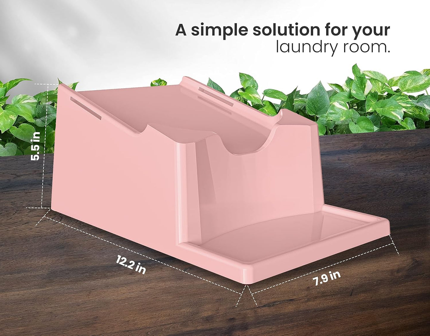 Liquid Laundry Detergent Holder Stand with Drip Tray - 1 Pack - White | Easy Pouring, Rubber Feet, Secure Strap, Angled Stand, Fabric Softener Dispenser for Laundry Room Organization & Storage
