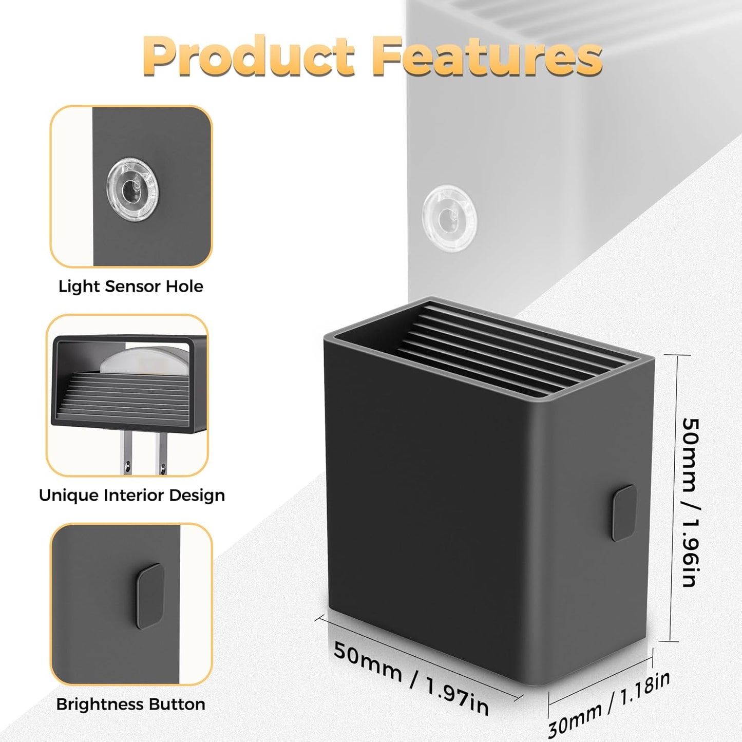 DORESshop LED Motion Sensor Night Light [2 Pack], Plug in Night Light, Dusk to Dawn Night Light Motion Sensor, 3 Level Brightness Adjustable Night Lights for Adults, Bedroom, Bathroom, Hallway, 3000K