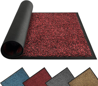 Mibao Front Door Mat, Dirt Trapper Welcome Mat for Outdoor Indoor, Non-Slip Waterproof Doormat, Durable Machine Washable Low Profile Entry Rug for Back Door Outside Patio Porch, 29.5" x 17", Grey