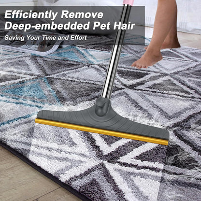 B-Land Carpet Rake for Pet Hair Removal, Reusable Pet Hair Remover with 60” Adjustable Long Handle, Carpet Scraper Broom Dog Cat Hair Remover Tool Fur Sweeper for Rugs, Mats