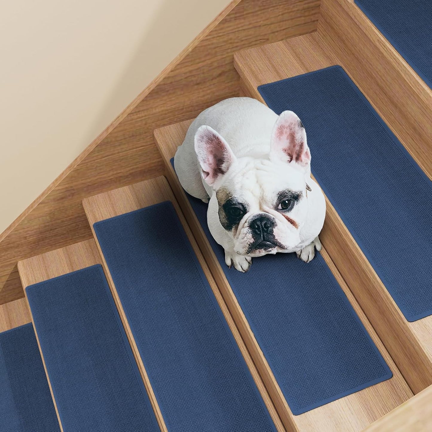 Stair Treads Carpet 4 pcs for Wooden Steps with Non Slip Rubber Backing, 100% Polyester Soft Stairs Resistant Indoor Skid Runner Safety Rugs for Kids Elders and Pets 30" * 8" (Dark Gray)