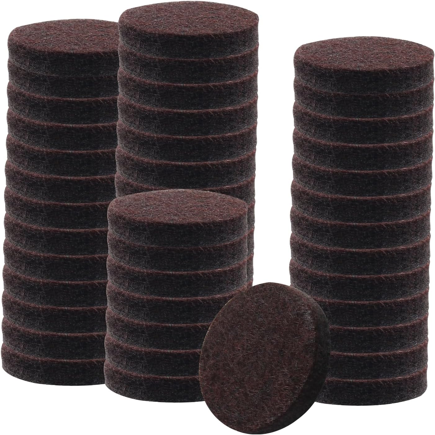16 Pcs 3"/75mm Felt Furniture Pads Brown Round Self Adhesive | 5mm Thick, Anti Scratch Floor Protectors, For Furniture Feet Chair Legs