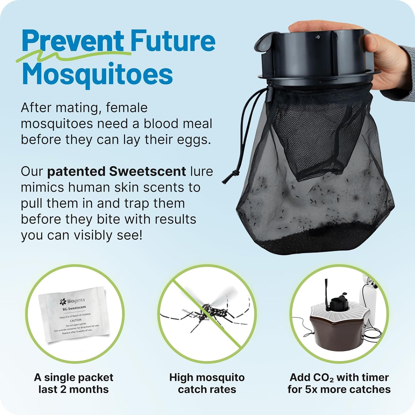 Biogents Mosquitaire Outdoor Mosquito Trap with CO₂ Booster & Sweetscent Lure | Eco-Friendly, Pesticide-Free, Pet-Safe Repellent Alternative | Electric Catcher for Comprehensive Mosquito Control