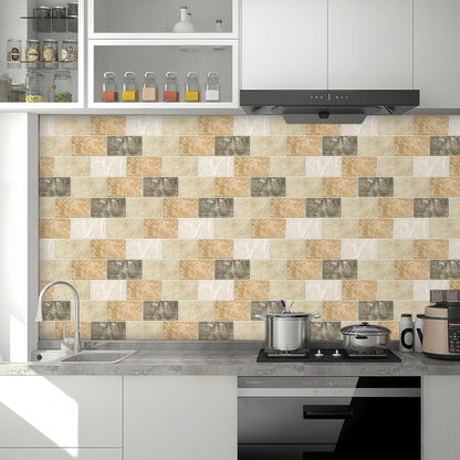 BSABSAQAA 10 Sheets Peel and Stick Backsplash for Kitchen 12"X12" Back Splash Adhesive Subway Wall Tile Sticker for Bathroom on Renter Friendlyn Marble