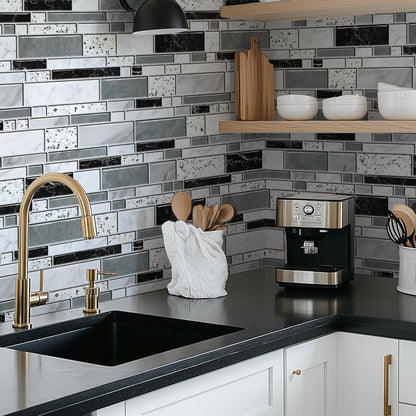 WENMER Peel and Stick Backsplash Wallpaper, Kitchen Backsplash Wallpaper, Kitchen Peel and Stick Wall Paper, Tile Contact Paper for Countertop, Bathroom 17.7"x 78.7"