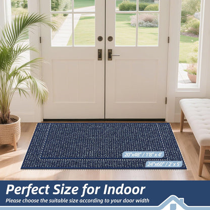 BEQHAUSE Dirt Trapper Door Mat 20" x 32", Non-Slip Washable Doormats Entrance Mat, Dirt Resistant and Absorbent Welcome Mat, Low Profile Floor Mats for Front Back Door and Entryway, Beige