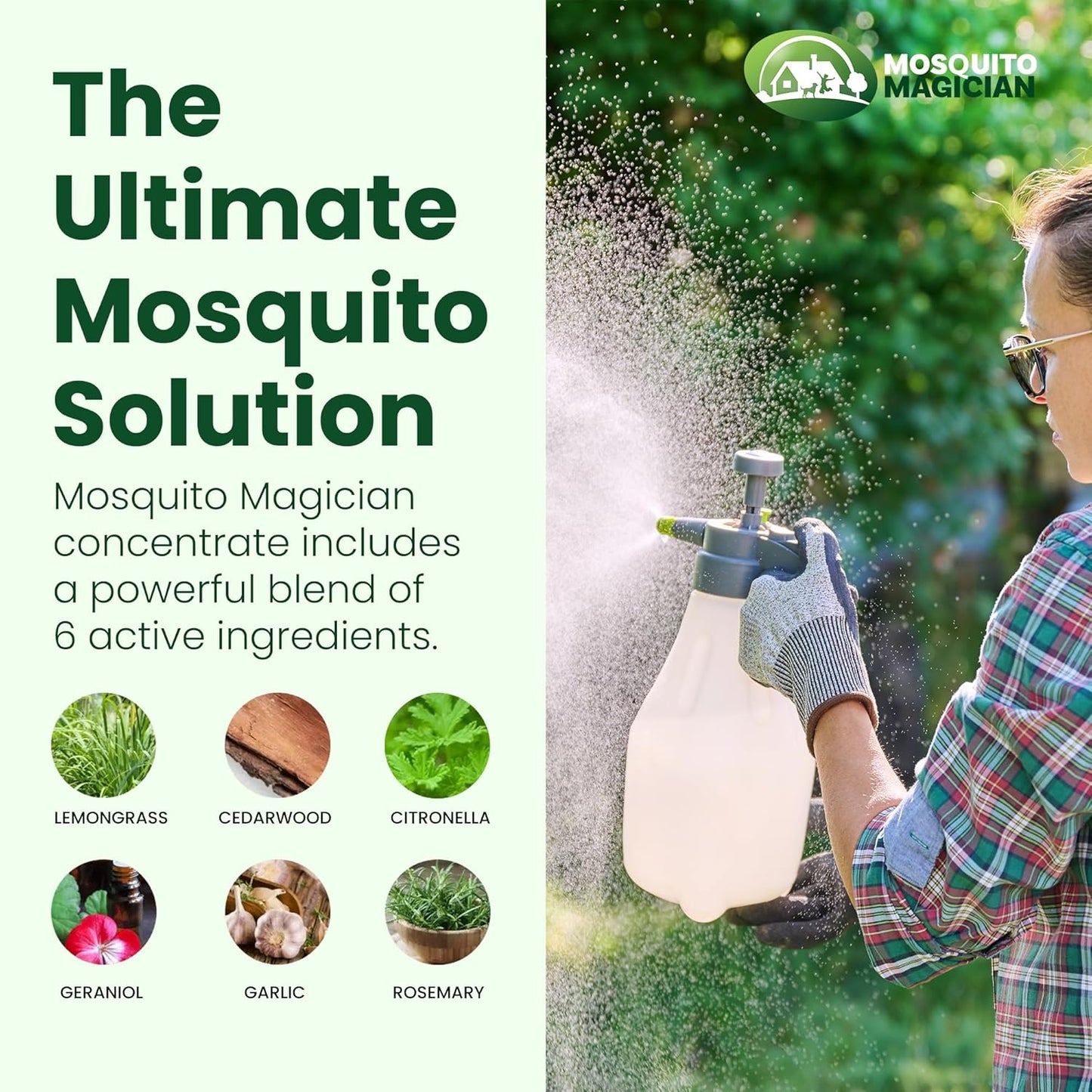 Mosquito Magician Ready-to-Use Mosquito Yard Spray 2 Gal (original scent) – Kills Mosquitoes, Fleas & Fire Ants, Repels & Prevents Ticks – Essential Oil Formula for Sprayers, Foggers & Misting Systems