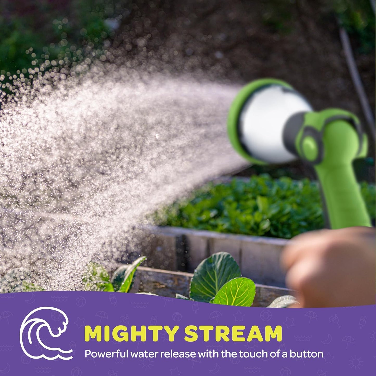 Hose Nozzle [Blue] Heavy Duty Hose Sprayer With 10 Adjustable Watering Patterns. Thumb Control Design, Comfortable Ergonomic Grip, Garden Hose Nozzle for Watering Plants & Lawns/Fun showers/Cleaning