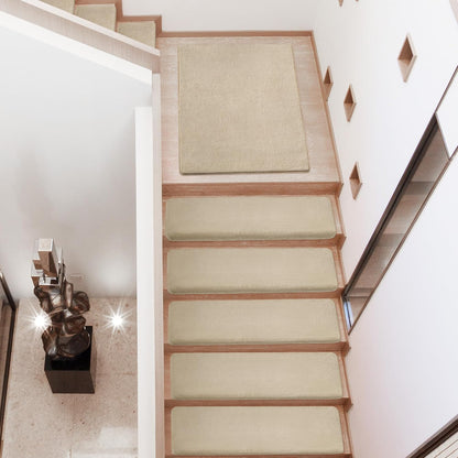 PURE ERA Carpet Stair Treads Ultra Plush 9.5" X 30"Soft Bullnose Indoor Stair Protectors Pet-Friendly Non-Slip Skid Resistant Tape Free Washable Reusable(2 Pieces,Brown)