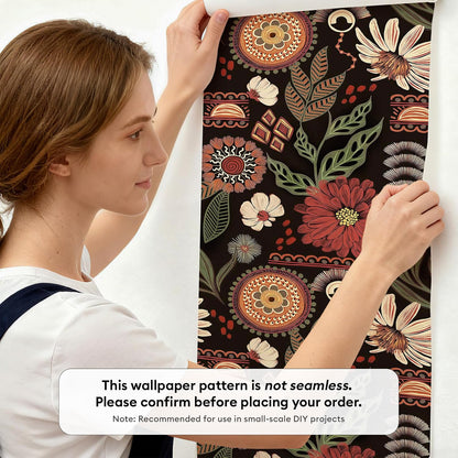 17"x118" Peel and Stick Wallpaper for Renter Friendly, Removable Wallpaper Peel and Stick, Self-Adhesive Textured Contact Paper for Walls, Cabinets, Countertops(Morning Song of Flowers)