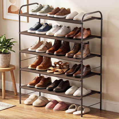 Simple Houseware 3-Tier Shoe Rack Storage Organizer, Grey – Space-Saving Shoe Shelf, Holds 9–16 Pairs, Sturdy Metal Frame, Easy Assembly – Closet, Entryway, Bedroom Shoe Storage Solution
