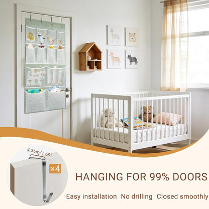 2 Pack- 12 Pocket Over Door Hanging Storage Organizer with 4 Kinds Pouch,Back of Closet Hanging Shelf Storage Organization for Sock,Hat,Underwear,Behind Door Caddy in Bedroom,Bathroom,Entrance,Dorm,RV