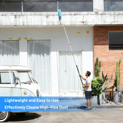 20ft High Reach Duster Kits for Cleaning (with 5-12ft Extension Pole)
