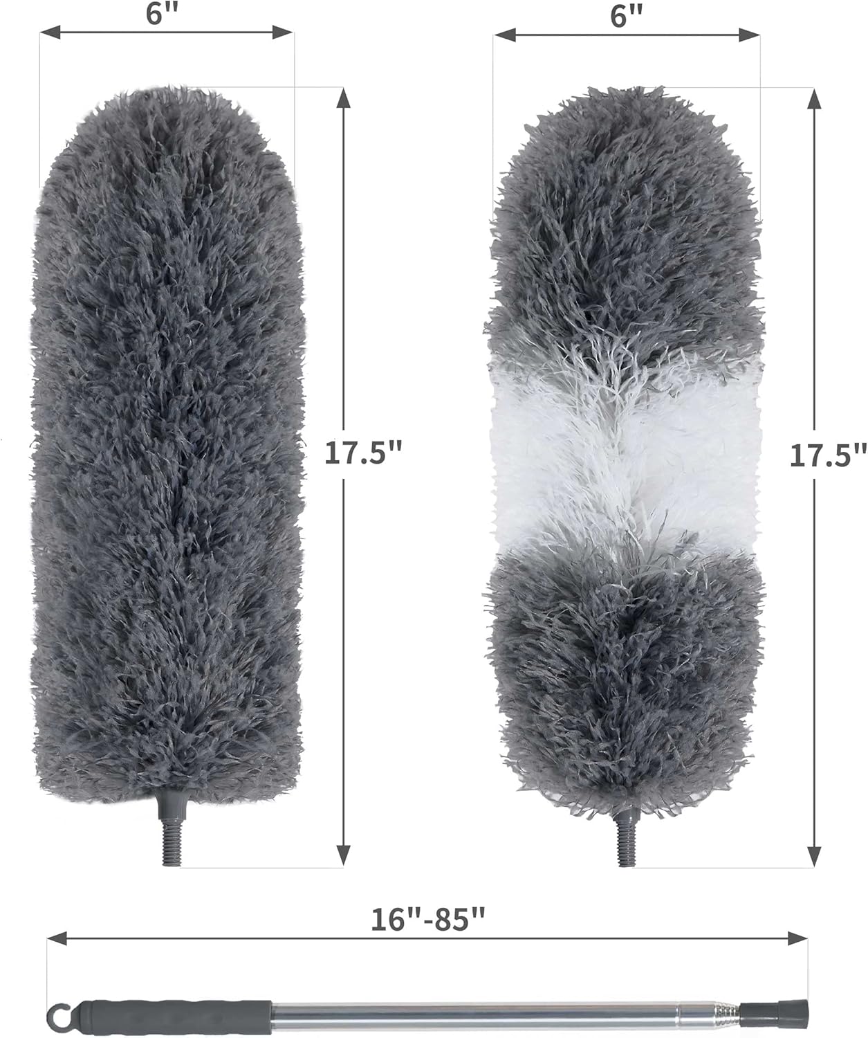 BOOMJOY Microfiber Feather Duster with Extendable Pole and Bendable Head, 100" Telescoping Duster for Cleaning Ceiling, Fan, Furniture
