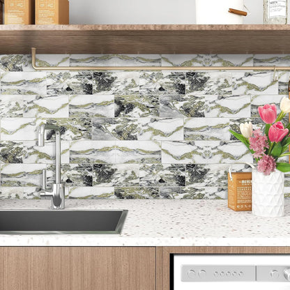 Havenly Peel and Stick Backsplash Tile for Kitchen & Bathroom Walls (White, 10 Tiles - 9.7 sq. ft. (0.9 m²))