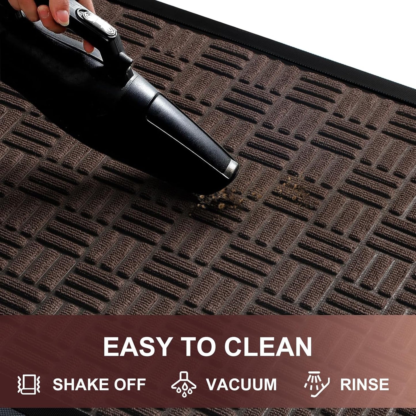 Mibao Front Door Mat, Heavy Duty Durable Welcome Mat for Outdoor Indoor, Dirt Trapper Waterproof Super Absorbent Door Mat for Entryway Outside Patio Porch, 29.5" x 17", Grey