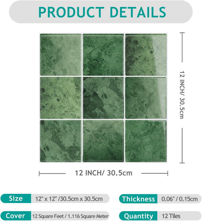 VEELIKE Cream Beige Peel and Stick Backsplash for Kitchen Square Peel and Stick Tile Backsplash 6 Sheets Self Adhesive Back Splash Tiles for Bathroom Waterproof Ceramic Wall Tile Stickers 12''x12''
