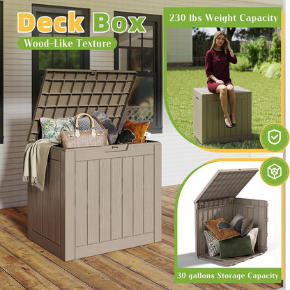320 Gallon Waterproof Outdoor Storage Box, UV Resistant Resin Deck Box with Hydraulic Rod for Reinforced Stability, Perfect for Patio, Garden, and Pool（Black，320 Gallon）
