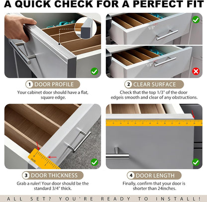 Cabinet Protectors for Kitchen Cabinets, Cabinet Door Protector Trash Drawer Protector Edge Guard, Plastic Slip on Protectors for Cabinets– 3/4" Thick, 18" Length