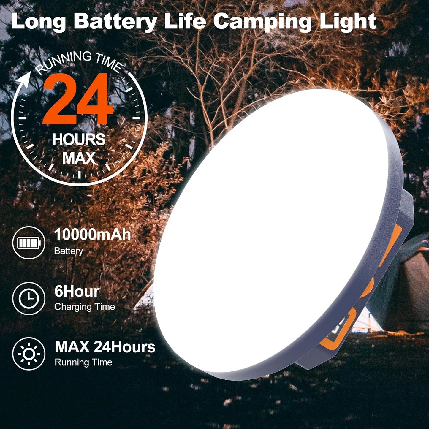 4000LM Flashlight Portable LED Camping Lantern Light 30W with Digital Display and Magnet , IPX5 Waterproof Tent Lights Light for Parents Christmas Gift