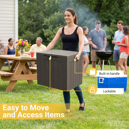 Greesum 31 Gallon Resin Deck Box All Weather Outdoor Storage Boxes for Patio Furniture Set,Outdoor Toys,Garden Tools,Black