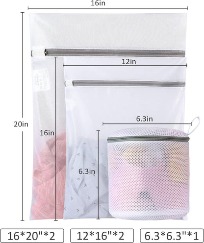 GOGOODA Mesh Laundry Bags for Delicates Durable Protective Wash Bags | Travel Storage Bags for Intimates Lingerie, 3PCS（3XXL）