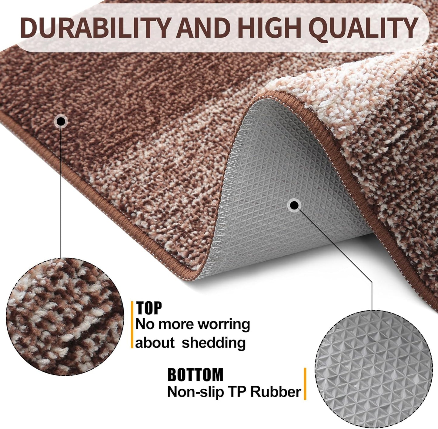 Kitinjoy Indoor Outdoor Door Mat, 32x20 Non-Slip Absorbent Dirt Trapper, Low-Profile Washable Inside Entrance Front Floor Mat, Sturdy Soft Entry Doormats for Entryway, Grey