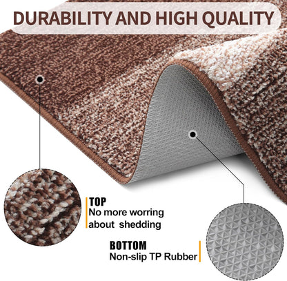 Kitinjoy Indoor Outdoor Door Mat, 32x20 Non-Slip Absorbent Dirt Trapper, Low-Profile Washable Inside Entrance Front Floor Mat, Sturdy Soft Entry Doormats for Entryway, Grey