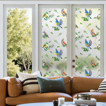 Frosted Window Privacy Film - Brushed Silver Static Cling Glass Film for Bathroom, Day and Night Door Privacy Film Window Cover to Stop Dog Barking, 17.5x78.7 Inch, Pure