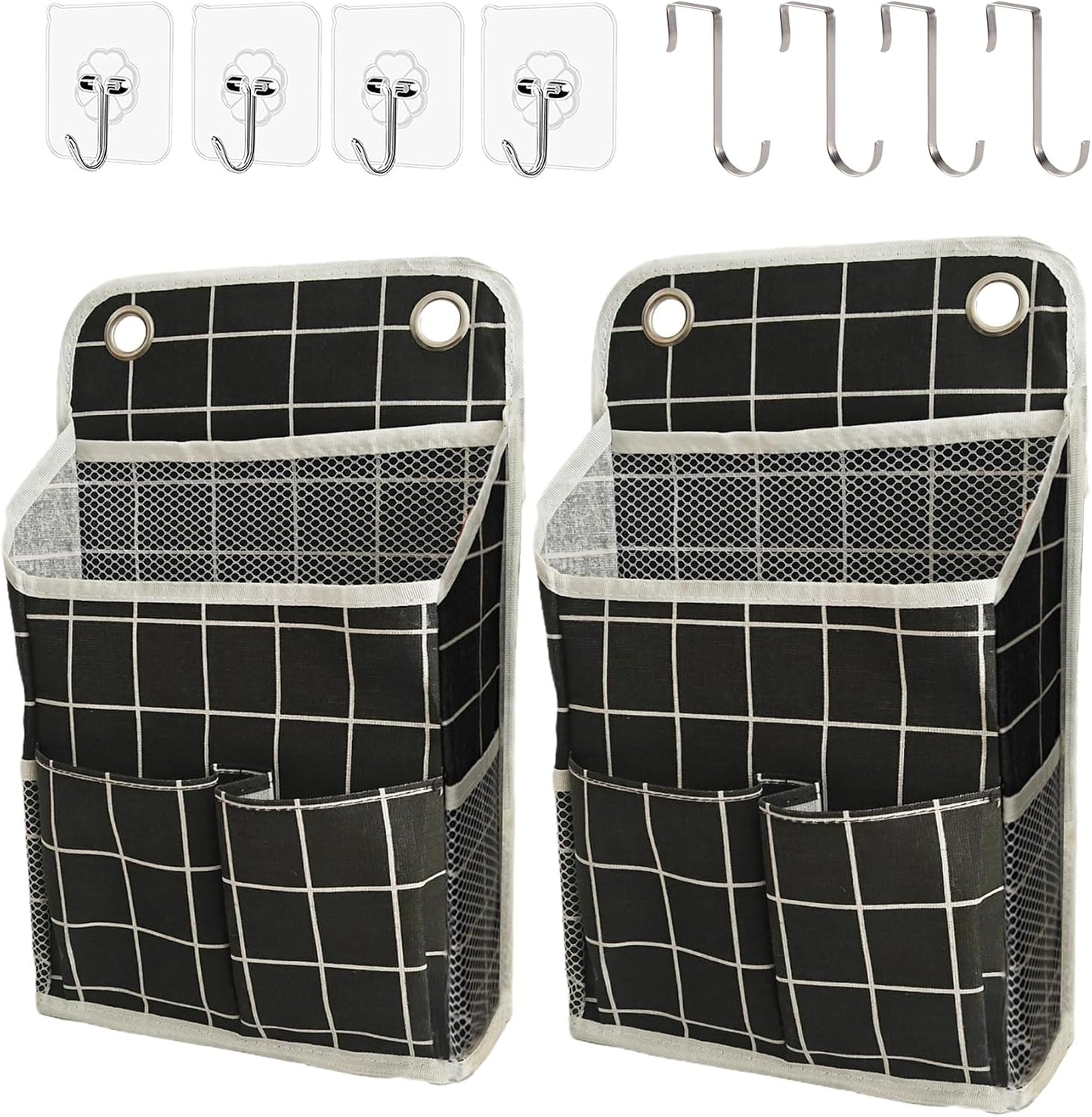 Hanging Basket for Organizing, Wall Organizer with Pockets and Over The Door Organizer，Can for Home, Closet, Office and Camper (1 White)