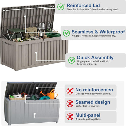 50Gal Outdoor Storage Box Anti-Theft Delivery Box Lockable Deck Box | Heavy-duty UV & weatherproof resin for secure parcel drop, patio cushion storage, garden tools & porch package organization
