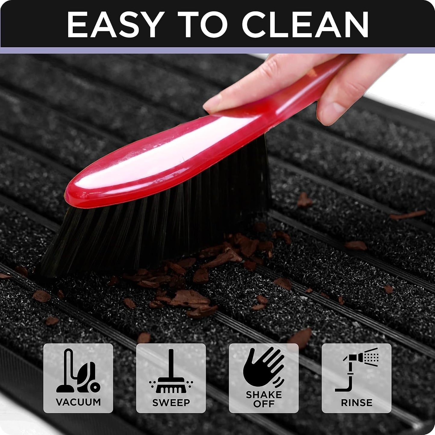 ubdyo Extra Durable Door Mat - Dirt Trapping Outdoor Welcome Mats - Non-Slip Outdoor Indoor Entrance - Low Profile Front Doormat (30" x 17", Bright Brown)