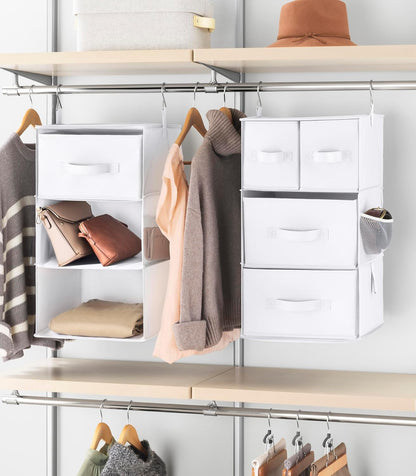 Whitmor 5 Section Closet Organizer - Hanging Shelves with Sturdy Metal Frame