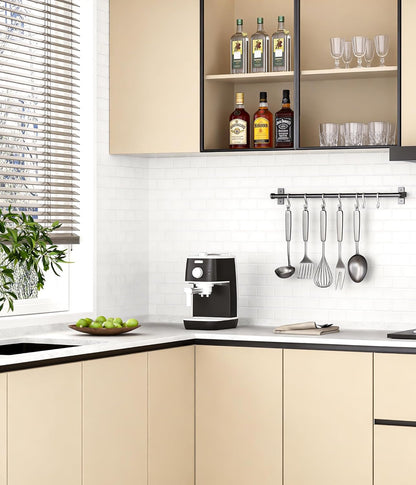 Yoillione Peel and Stick Backsplash for Kitchen: Self Adhesive Wall Tiles for Bathroom - Vinyl Thick Back Splash Tile (10, Light Coffee)