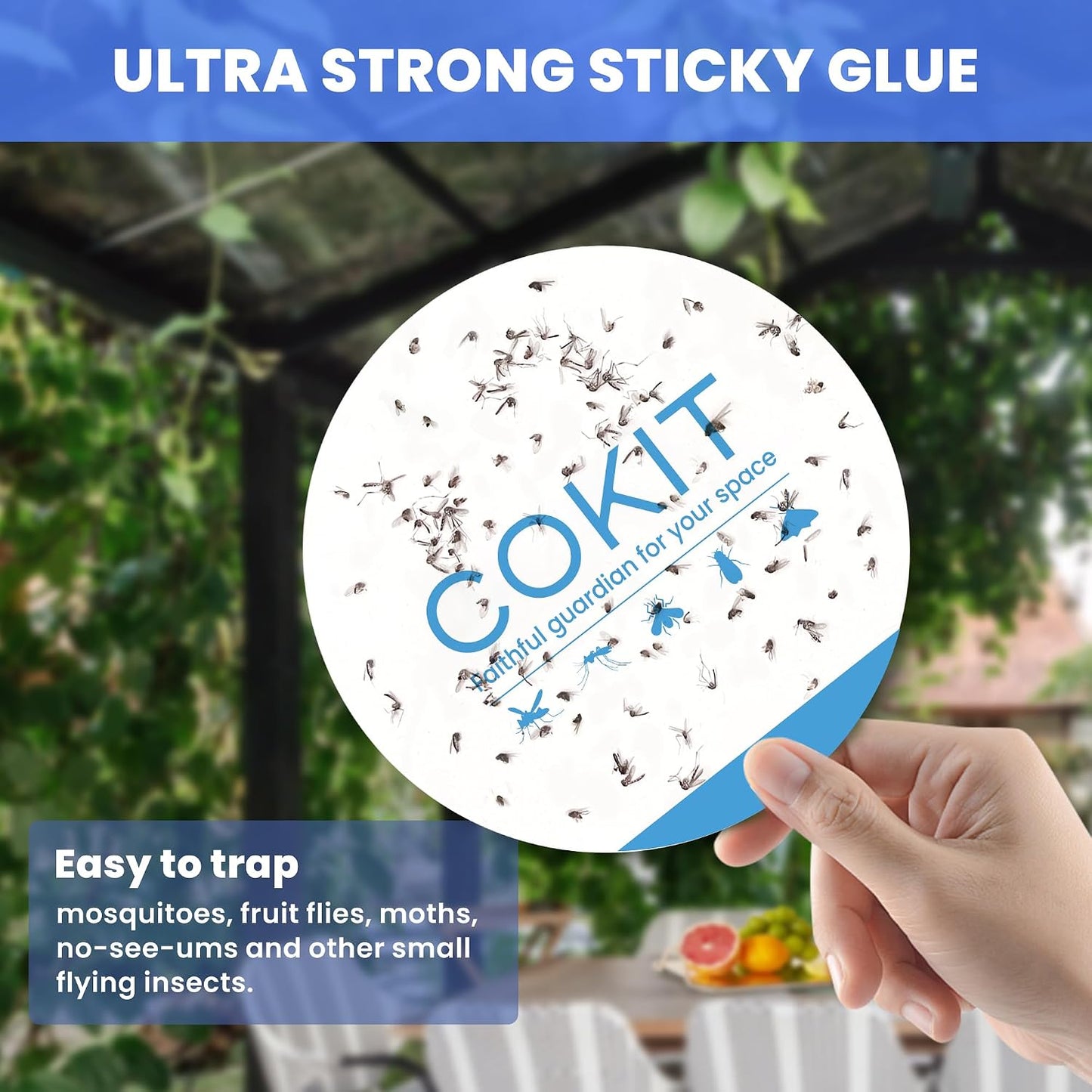 Glue Pads for Flying Insect Traps, 12-Pack Sticky Glue Boards for Gnats, Mosquitoes, and Fruit Fly Catchers, Indoor Refill Cards (4.3 Inches)