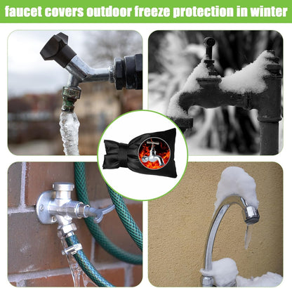 4 Packs 5.5 x 7.9 Inch Outdoor Faucet Cover for Winter,Water Socks Freeze Protection,Reusable Waterproof Anti-Freeze Faucet Socks