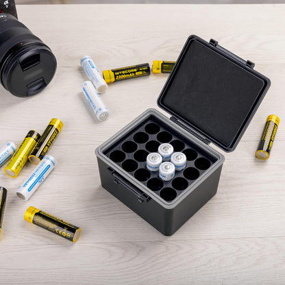 JJC 44 Slots AAA Triple A Battery Case Holder with Removable Battery Tester, Water-Resistant & Shockproof AAA Battery Storage Box Organizer