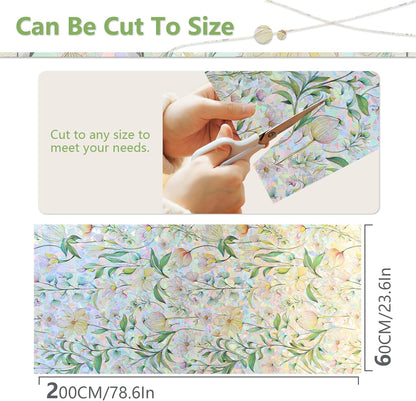 Finnez Window Privacy Film 3D Static Cling Window Film, No Glue Heat Control & 96% UV Blocking for Home Office, Decorative Frosted Glass Cover 17.5 Inch x 6.5 Feet