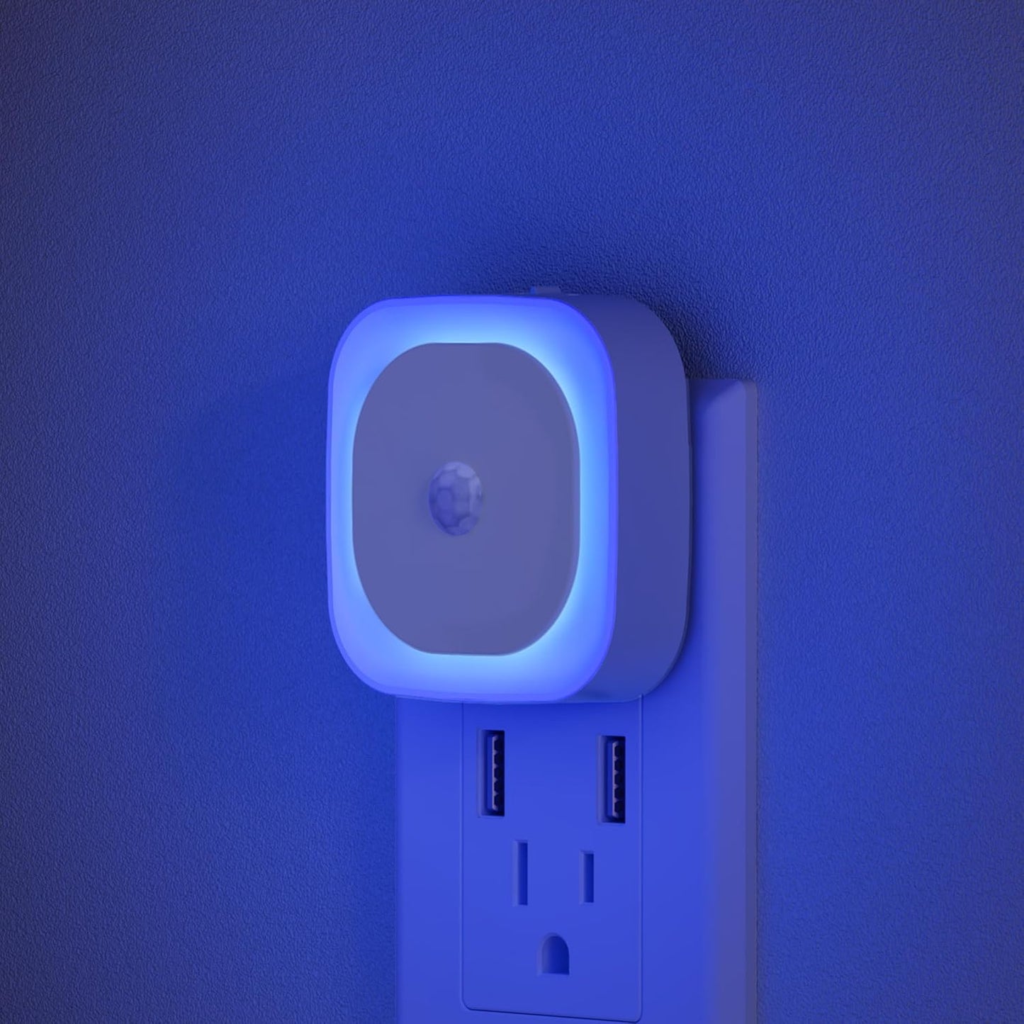YUNLEX 2 Pack Plug in Red Sleep Night Light with Motion Sensor & Dusk to Dawn Sensor, Soft Glow, 0% Blue Light, Dimmable, Auto On/Off, LED Lights for Bedroom, Kids, Bathroom, Hallway, as Mother Gifts