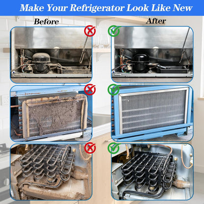 Refrigerator Coil Cleaning Brush Kit, 5-Pack Fridge Coil Cleaner Tools, Cleaner Brush Accessories for Refrigerator, Dryer Vents, Pipe, Sink, Toilet, Shower