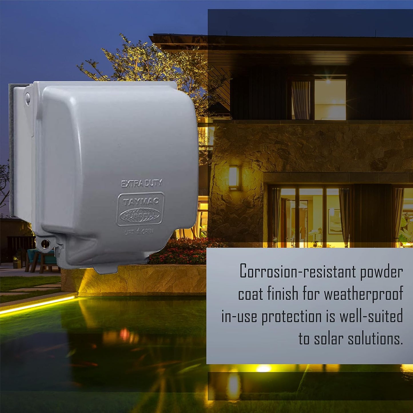 TayMac MX3200 RaynGuard Extra Duty Metal Weatherproof in-Use Cover, 1-Gang, Gray, 3.55 x 3.37 x 6.12 inches