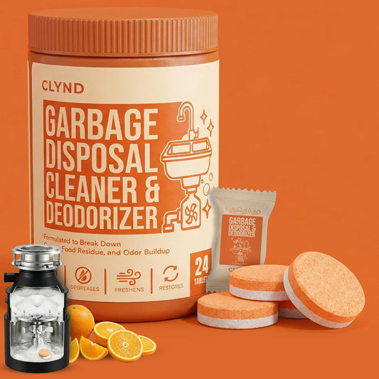 Garbage Disposal Cleaner and Deodorizer Tablets 24-Pack Citrus Foaming Tablets for Garbage Disposal, Kitchen Sink and Drain Cleaner, Lemon Orange Scent - Garburator, Disposer Freshener