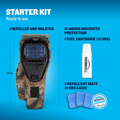 Thermacell Mosquito Portable Repeller; Includes 12-Hour Refill; 15 Foot Zone of Protection; Highly Effective Mosquito Repellent; Bug Spray Alternative; Scent Free