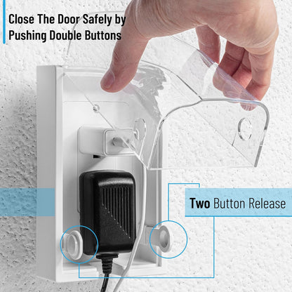 Bates- Baby Safety Outlet Cover Box, Clear Door, Baby Proof Outlet Covers, Plug Covers for Electrical Outlets