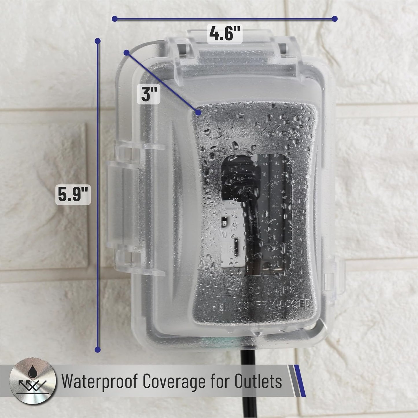 Bates- Weatherproof Electrical Outlet Cover, 1-Gang Outdoor Plug Cover | For Protection Against Rain Dust & Outdoor Use