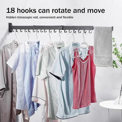 ZdwCyl Wall Mounted Drying Rack,32 inches,Foldbale, Clothes Drying Rack,Laundry Drying Rack Wall Mount,Drying Rack Clothing Space Saver,Retractable,Collapsible,Folding Laundry Rack,White